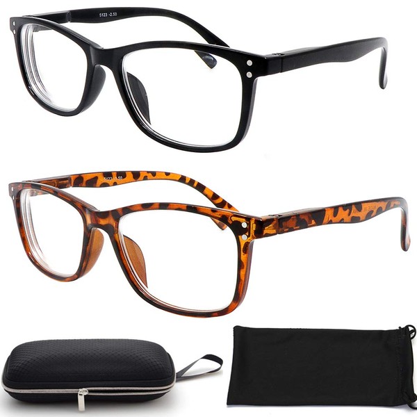 SydeStyle Nearsighted for Distance Myopia Glasses for Men Women Square