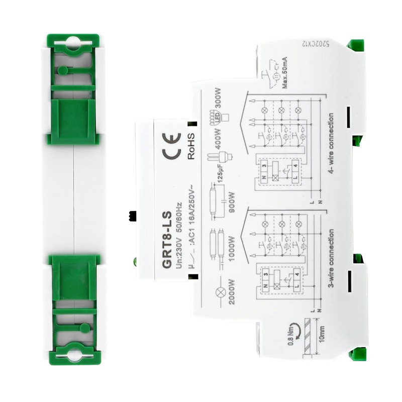 DEWIN Time Relay 230 V, GRT8-LS DIN Rails Stair Light