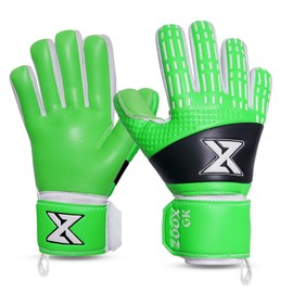 ZooxGk Secure Catch Training Goalkeeper Gloves Kids &Youth with Pk Latex, Children Goalie Gloves Soccer with 4mm Latex with Strong Grip Goalkeeping Gloves (flu green, M(size 5))