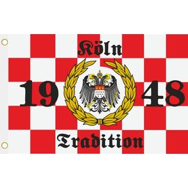 U24 Flagge Fahne Köln Tradition Karo Hissflagge 90 x 150 cm