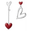Deluxe Aretes Zirconia Corazón Pendientes Asimétricos Regalo Amor