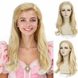 STfantasy Blonde Ponytail Wig – Long Platinum Blonde Curly Wigs for Women, Perfect for Glinda Cosplay and Wicked Themed Events