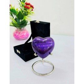 Small Keepsake Heart Cremation Urn For Human & Pet Ashes With New Improved Lid Mini Heart Memorial Urn With Box & Stand