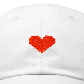 DALIX Pixel Heart Hat Womens Dad Hats Cotton Caps Embroidered Valentines White