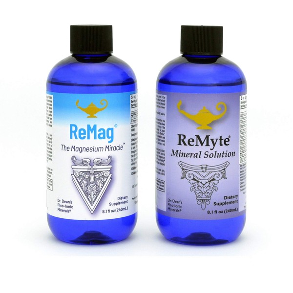 RnA ReSet - ReMag High Absorption Magnesium Liquid, ReMyte Mineral Solution, 12 Minerals Including Iodine, Selenium, Zinc, Magnesium, Boron, 240 ml Each - by Dr. Carolyn Dean