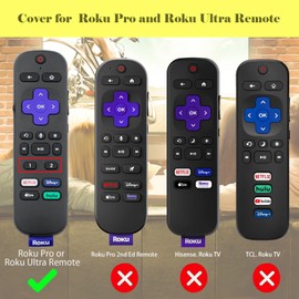 Case for Roku Voice Remote Pro, Cover for Roku Headphone Remote Rechargeable Controller Silicone Sleeve Skin Black