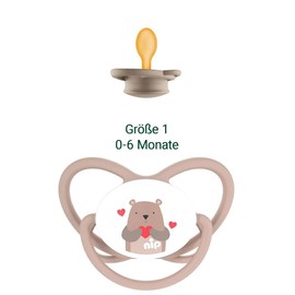 NIP Latex Natural Latex Dummy with Saying Pack of 4 Girls Size 1 0-6 Months from Birth