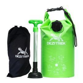 Dezitrek All in One Hand Wash Bag and Plunger Set - Off Grid Washing Machine Non Electric for Camping Travel | Eco Friendly Portable Manual Clothes Washer Laundry Bag for RV's (Medium)