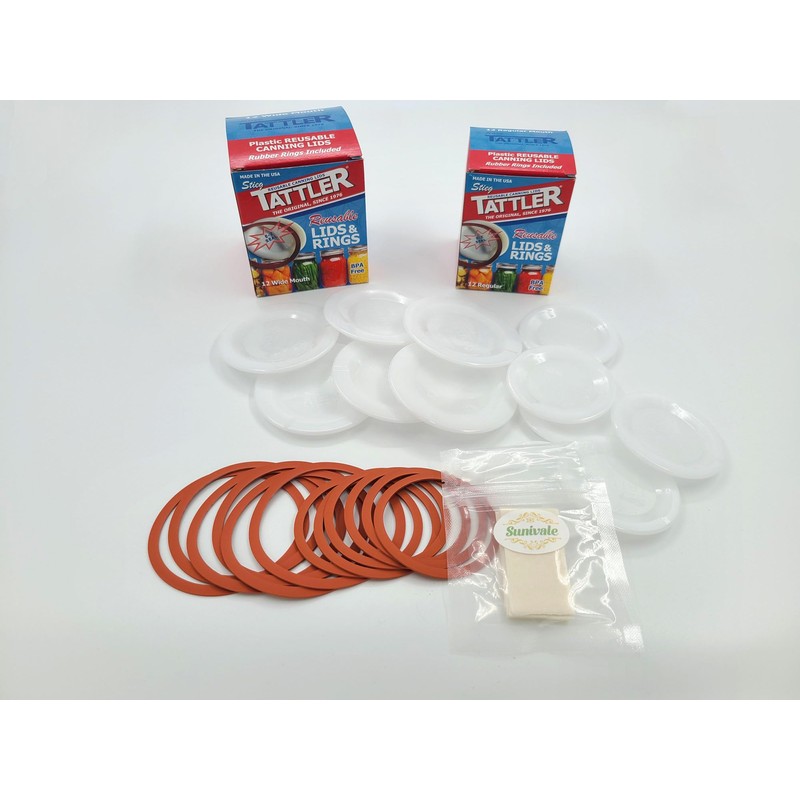 Reusable Canning Lids Bundle Includes 12 Wide and 12 Regular