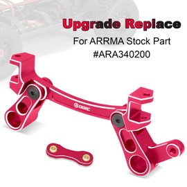 OGRC Aluminum Alloy Steering Bellcrank and Steering Link Steering Parts Set for ARRMA 1/8 Mojave 4X4 4S BLX #ARA340200 (Red)