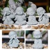 VIKKSAER Cute Buddha Statue, Sandstone Smiling Sculptures Home Feng Shui