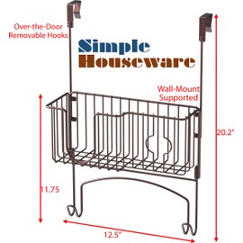 Simple Houseware Over-The-Door/Wall-Mount Ironing Board Holder, Chrome