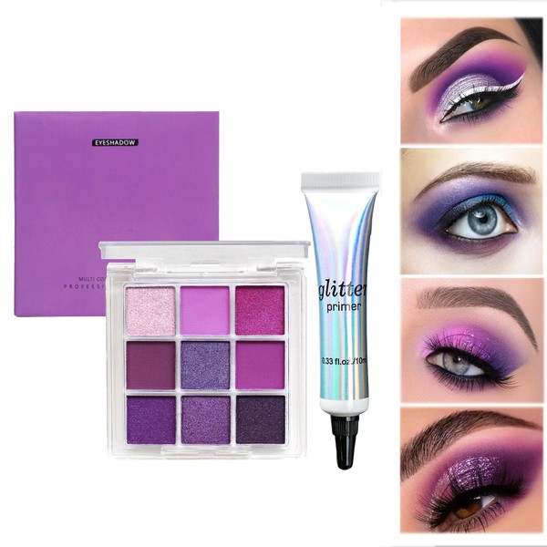 Eyeshadow Eyeshadow Palette with 9 Colors Matte and Glitter, Waterproof