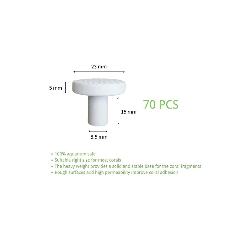 THINNGEN Coral Frag Plugs 70 Pcs Ceramic Coralline Frag Plug
