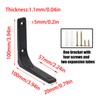 Adyoney 10pcs Heavy Duty L Brackets, 4 Inch Black Angle