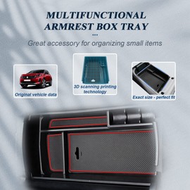 BIBIBO Storage Box for Peugeot 3008 5008 GT 2016-2022, Centre Console Organiser with Non-Slip Mat, Glove Box, Console Shells Armrests, Armrest Rest Accessories