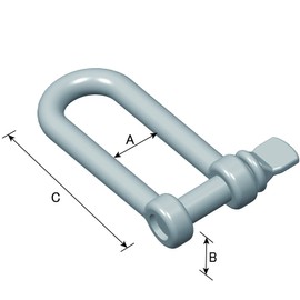 DAIDOHANT 10101935 SUS304 Stainless Steel Long Shackle, 0.5 inches (12 mm), (A) 1.0 x (B) 0.9 x 0.9 x (C) 3.5 inches (90 mm), 1 Piece