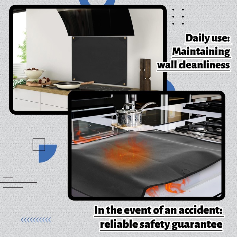 Chunful 24×30 Inch Stove Backsplash Splatter Guard Range Hood Backsplash