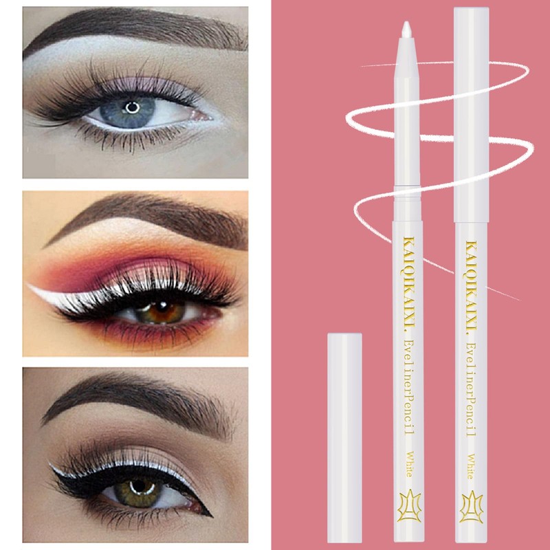 KAIQIKAIXI 6Pcs White Eyeliner Pencils Professional Use as Highlighter,Lip Line