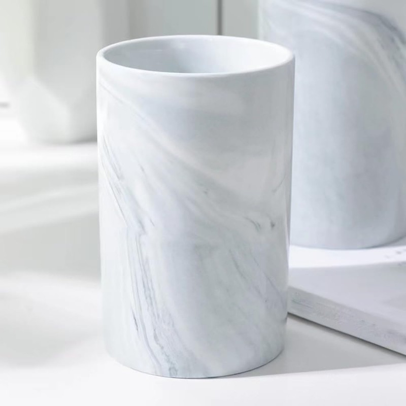 RabyLeo Marble ceramic mug, creative toothbrush holder, simple drinking cup.