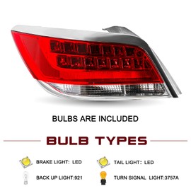 JSBOYAT Tail Light Assembly Replacement for 2010-2013 Buick Lacrosse & Allure Outer LED Rear Taillight OE Direct Replacement Brake Tail Lamp LH (Left Driver Side)