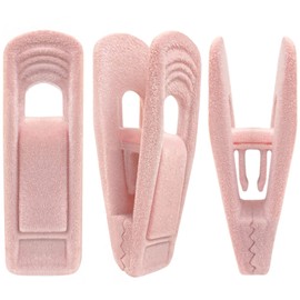 TOFIIGREM Light Pink Velvet Hanger Clips (60-Pack), Non-Slip Strong Velvet Hanger Clip for Velvet Hangers, Pants Skirt Felt Hanger Velvet Clips Fit for Thin Velvet Clothes Suit Hangers