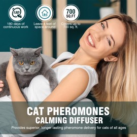 Cat Pheromones Calming Diffuser Refill 6 Pack Enhanced Pheromone Refills for Cats Relieve Anxiety Stress Reduce 48ml Refill Fits Common Diffusers Plug in