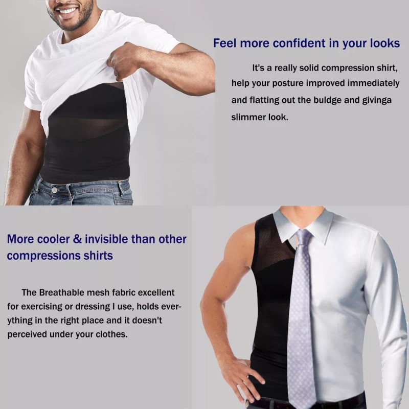 Nuoyatiyu Camisa De Compresión Para Hombre Para Moldeador De Cuerpo,