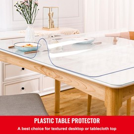 Happybuy Plastic Table Cover 36 x 60 Inch. 2mm Thick Clear Protector. Rectangle Desk mat. Waterproof, Easy Cleaning. for Office, Dresser, Night Stand