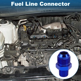 A ABSOPRO Male Flare Reducer Hose Fitting Adapter TF-AN10-3/8 NPT Fuel Line Connector Aluminum Blue