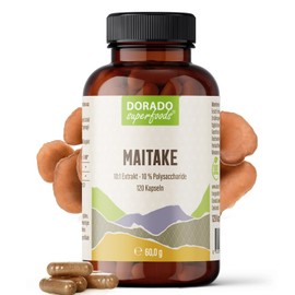 Maitake Capsules 10:1 Extract High Dose | 120 x Pieces - 1600 mg Daily Dose | Vegan & Gluten Free - 1 Month Pack | Dorado Superfoods®