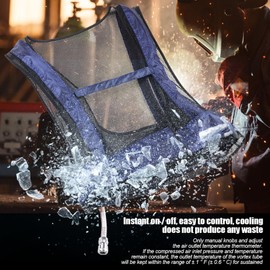 Topyond Vortex Tube Air Cooling Vest, Compressed Air Cooling Vest with Adjustable Temperature, No Electricity Needed for Welding, Firefighting, High-Temperature Work
