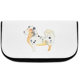 Mr. & Mrs. Panda Australia Shepherd Cosmetic Bag, White, Hand Drawn