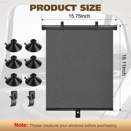 Car Window Shade for Side Windows, 2 Pack Sun Shade Retractable for Car Blocks Heat and UV Rays Glare Protection Roller Sunshade Visor for Baby, Kids, Pets, Passengers