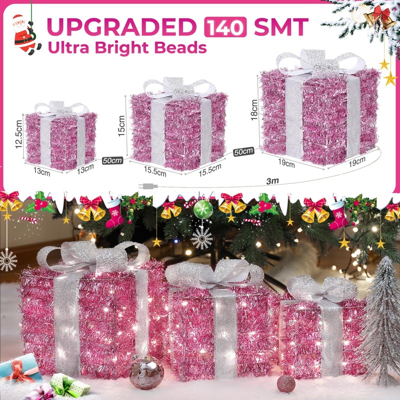 Quntis LED Gift Box Christmas Decoration