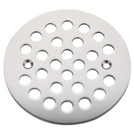 VOURUNA 4-1/4Inch Screw-In Shower Strainer Drain Cover Replacement Floor Strainer floor drain, (Chrome)