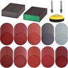 Tshya 100pcs 3inch Sanding Discs Pad with 2Pcs Sanding Sponge