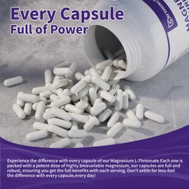 Magnesium L-Threonate Supplement Capsule for Insomniacs: Sleep Formula 2000mg - Neuro Health Support 120 Capsules V44