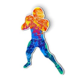 Football Player Colorful Quarterback - 5" Magnet for Car Locker Refrigerator