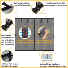 SANJINFON Magnetic Garage Door Net Screen Kit 10x9 FT - Heavy-Duty Fiberglass Mesh with Magnetic Closure for 1 Car Garage 10x9ft, Blocks Bugs & Enhances Privacy -Perfect for Porch Gym Barn Patio Use