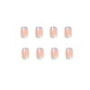 Simple French Blue Green Edge Nail Press on Nails Short