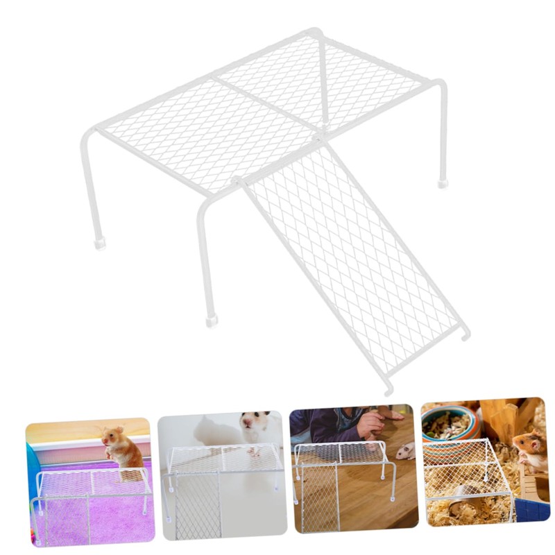 Totority 1set Chicken Platform with Climbing Ladder Mesh Shelf for