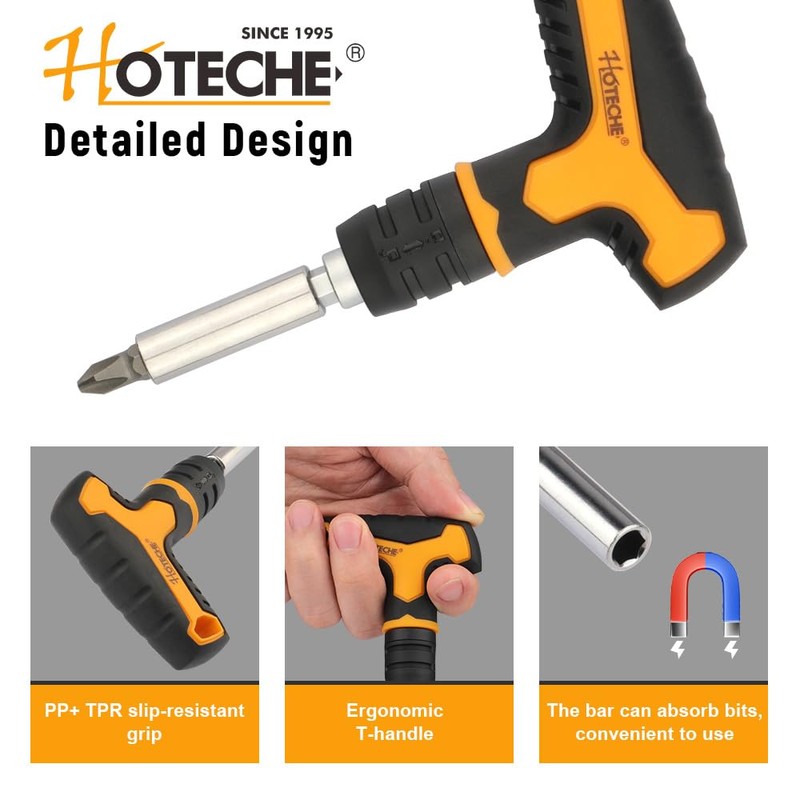 Hoteche 26 Piece T-Handle Screwdriver and Socket Set | T-Handle