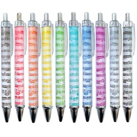 Music Pens 10 PC Unique Musical Party Favor Teacher Gift Romantic Themed Office Supplies Classroom Piano Enthusiasts Musician Cool Stationery Rainbow Vibes Bulk Perfect for Student Journals