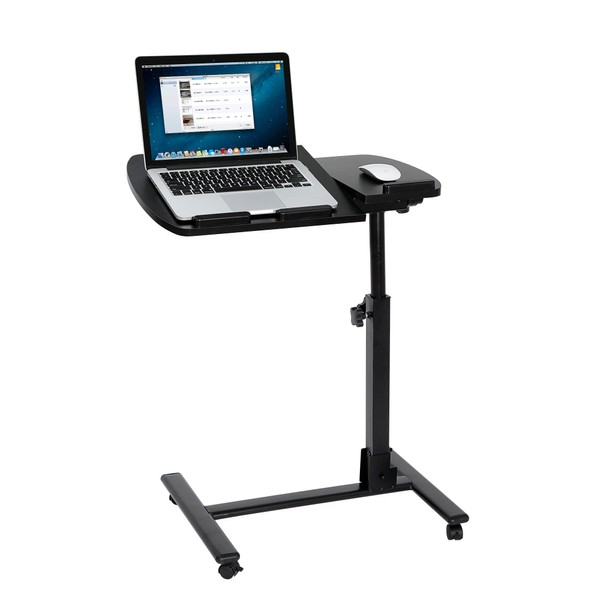 SUPER DEAL Angle & Height Adjustable Rolling Table Desk Laptop