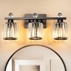 KunruiTAI 3-Light Black Modern K9 Crystal Vanity Lights, Black Bathroom