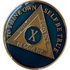 10 Year AA Medallion 1.5" Large Metallic Midnight Blue Sobriety