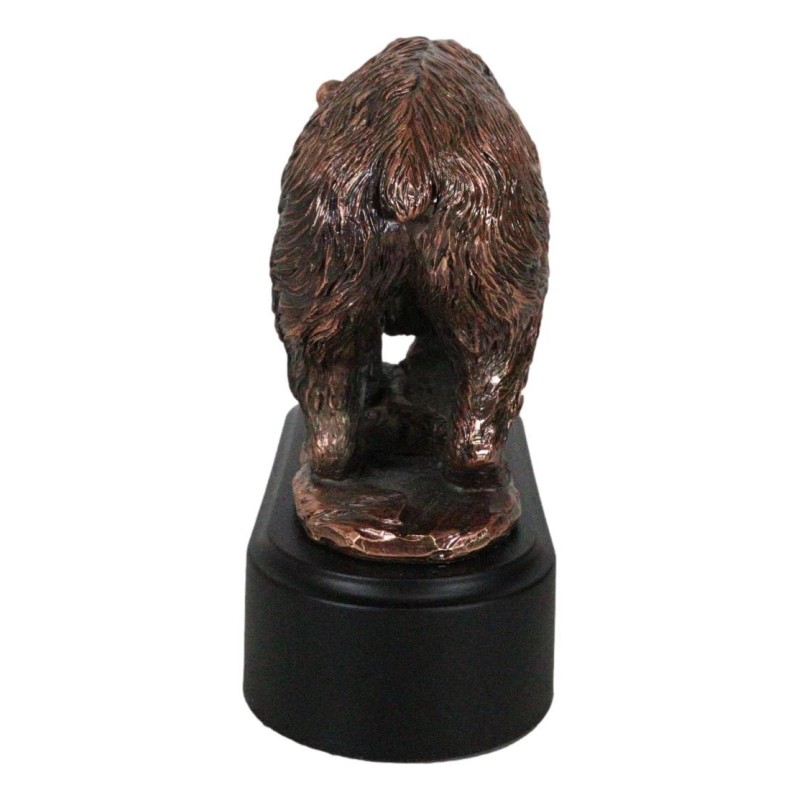 Walking Bear Statue - Bronze Electroplated 7"L Figurine Wild Life