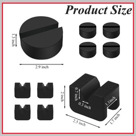 MXOYOXM 8 Pcs 2 Types Jack Stand Pads Adapter Universal Rubber Slotted Frame Rail Cleat Protectorjack Foor Jack Rubber Pad
