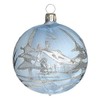 Jingle Bells Lauscha Ice Blue Bauble with Silver Winter Landscape